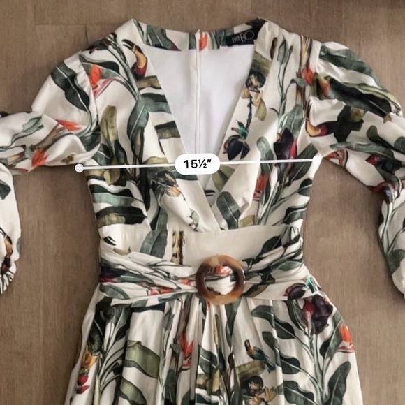 PatBo Hi-Lo Tropical Romper Dress - Size 6 - White and Green - Picture 13 of 14